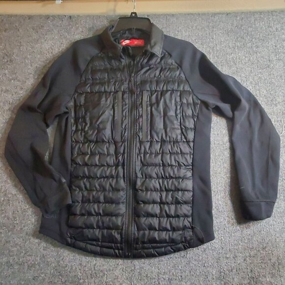 Nike TECH FLEECE AEROLOFT 800 BOMBER GRIMM GALA Jacket Black Womens sz Medium #2 - Picture 1 of 16